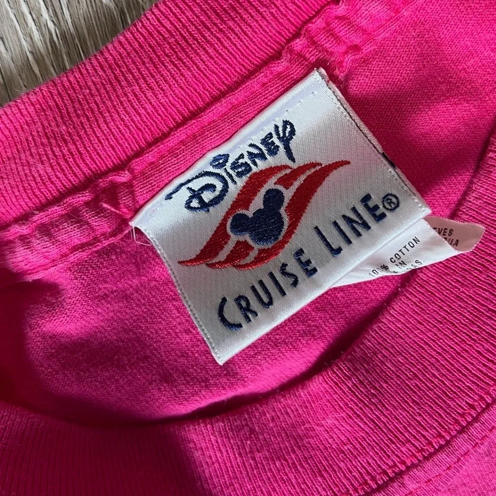 Disney Cruise Line T-Shirt Unisex Large Hot Pink Castaway Cay Bahamas Graphic